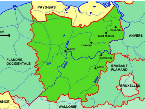 🇧🇪-Flandre orientale : Essai sur les noms des villes et communes